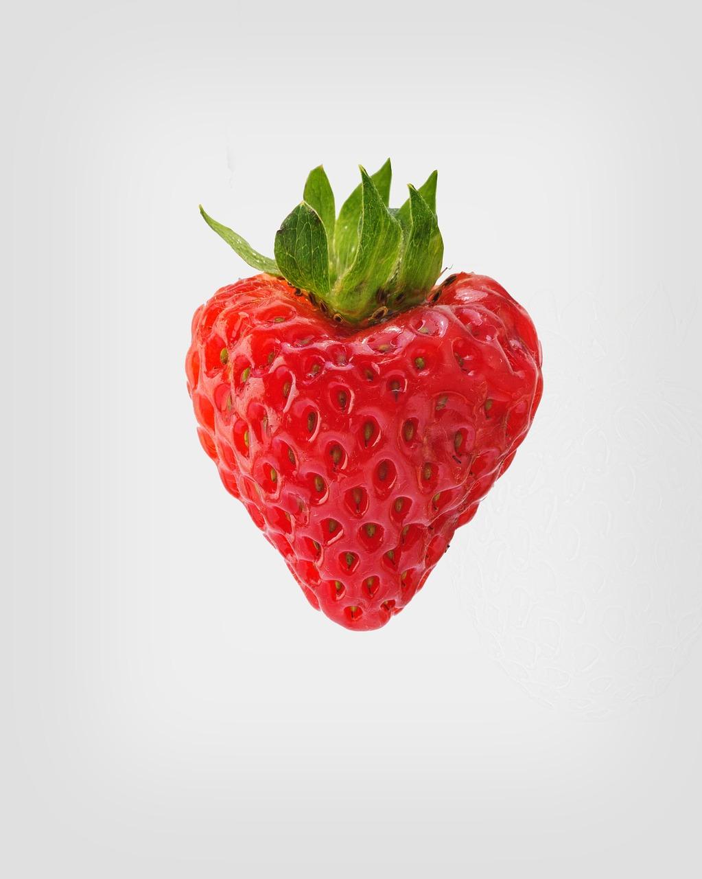 strawberry in heart shape, sweet strawberry, fresh strawberry